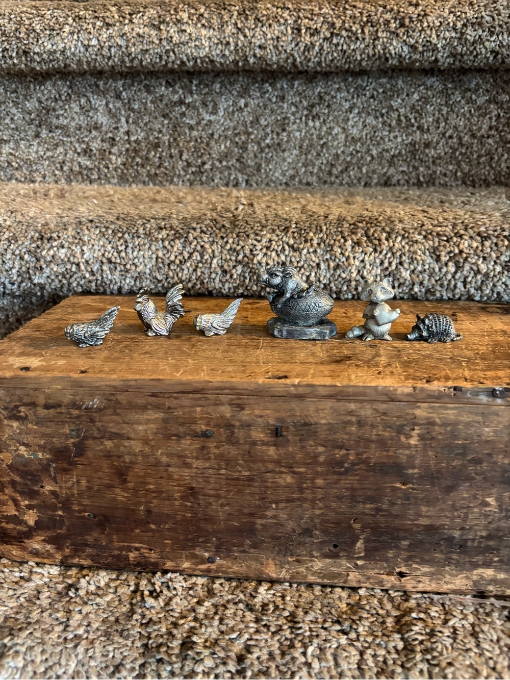 Vintage Pewter Animal Figurine Lot -